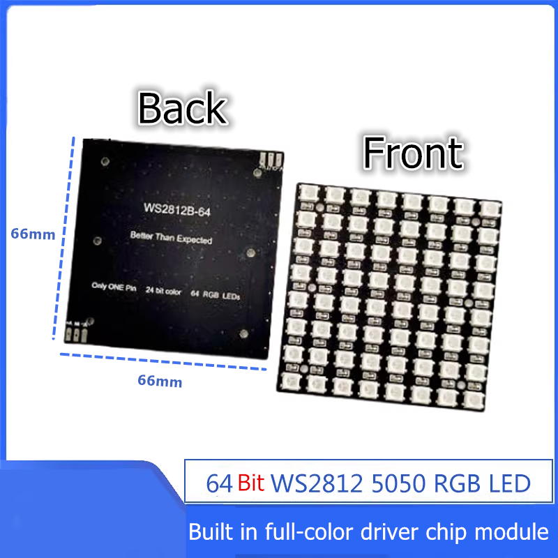 WS2812B 8x8 64Bit RGB LED Matr - Diy Electronics News 评论和价格
